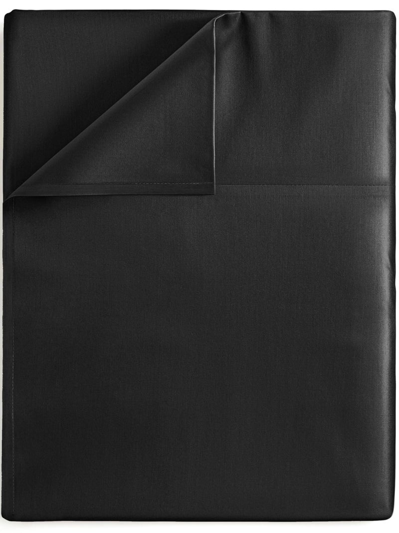 CGK Unlimited Twin Size Flat Sheet  Hotel Quality Top Flat Bed Sheet Only  UltraSoft Comfy Breathable  Cooling  Fade  Wrinkle Free  EasyCare Stain  Shrink Resistant Bedding  EasyFit  OekoTex  Black 