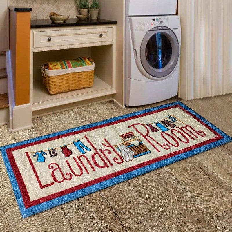 Status Contract Status Floor Runner Rug for Laundry Room Printed Nonslip Rubber Backer Floor Mat Durable Carpet Mats (55x140 cm) or (22x55inch) (Multi - D3) - Image 5
