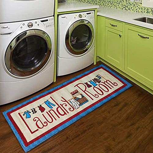 Status Contract Status Floor Runner Rug for Laundry Room Printed Nonslip Rubber Backer Floor Mat Durable Carpet Mats (55x140 cm) or (22x55inch) (Multi - D3) - Image 4
