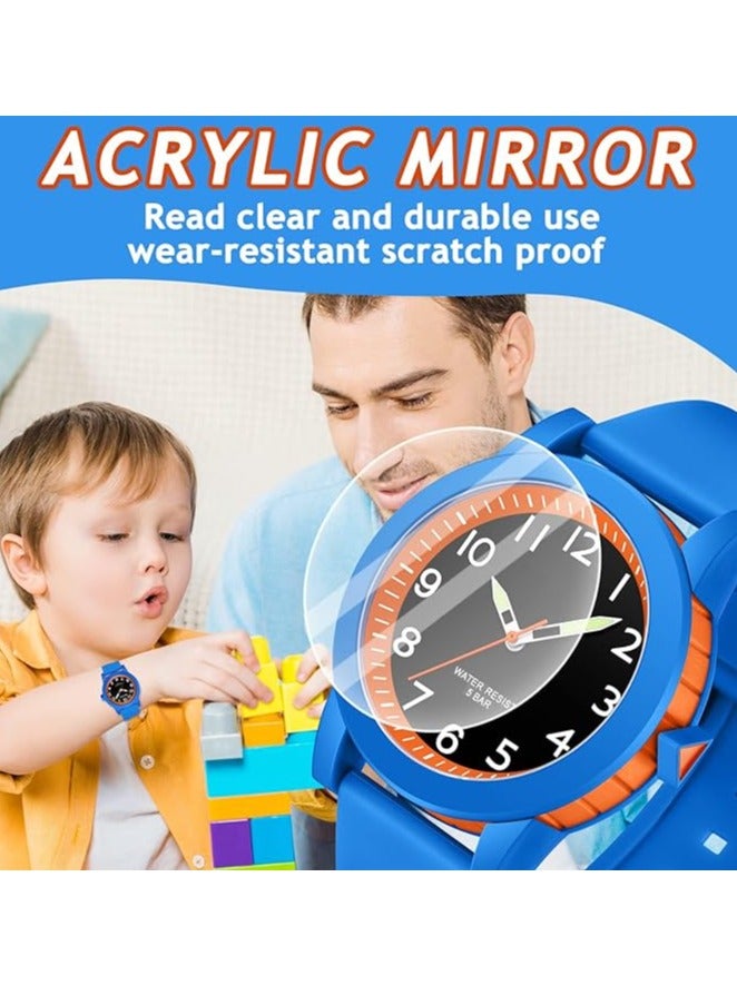ساعة أنالوج للأطفال من الجنسين تتناسب مع الأولاد والبنات من 5 إلى 18 عامًا، تساعد في تعلم الوقت وسهلة القراءة، تصميم بسيط مع مزيج ألوان، ساعة معصم بحزام ناعم مقاومة للماء حتى عمق 5ATM. - Image 2