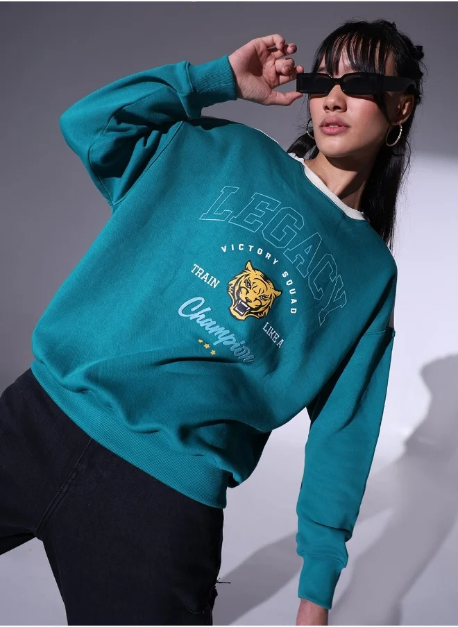 Hubberholme Green Sweatshirt For Women