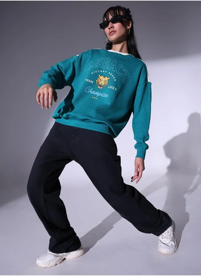 Hubberholme Green Sweatshirt For Women