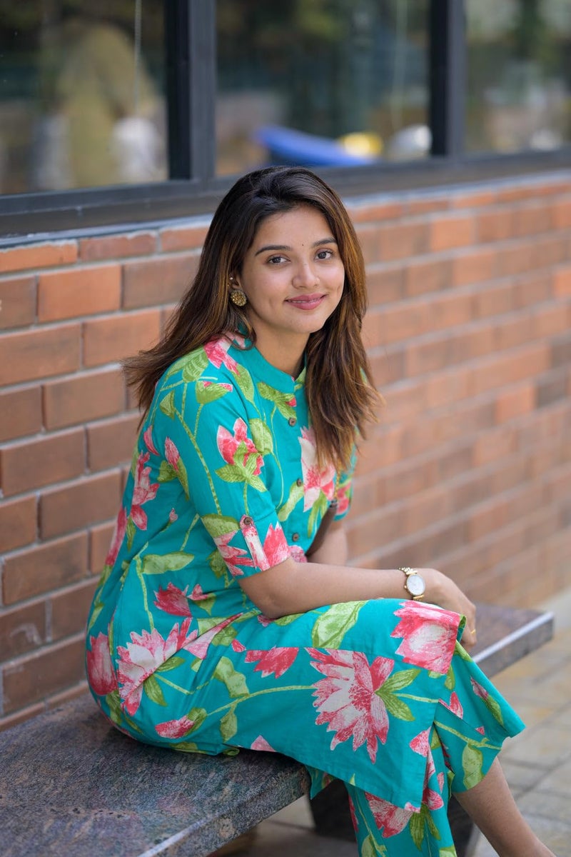 ANNI Designer Women's Rayon Viscose Straight Printed Kurta with Pant (Ladat Green_3XL_Green_XXX-Large) - Image 2