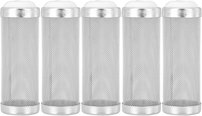 5 pcs Stainless Steel Aquarium Filter Inlet Mesh Basket, Shrimp Safe Inflow Protector, Fine Mesh for External Canister or Waterfall Filter with Extendable Rubber Collar for Fish (12mm inner diameter) - Image 1