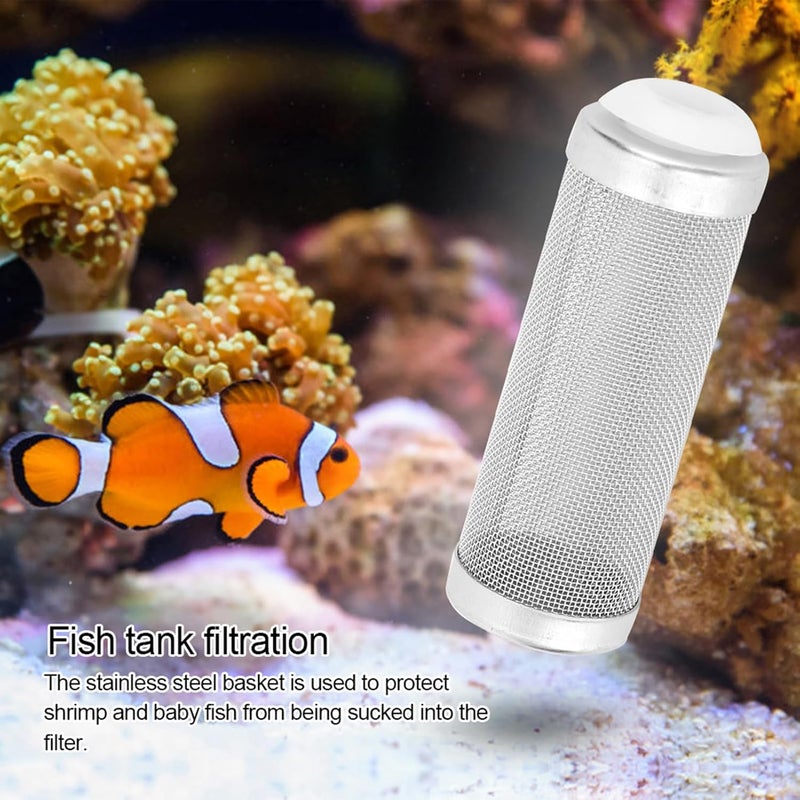 5 pcs Stainless Steel Aquarium Filter Inlet Mesh Basket, Shrimp Safe Inflow Protector, Fine Mesh for External Canister or Waterfall Filter with Extendable Rubber Collar for Fish (12mm inner diameter) - Image 2