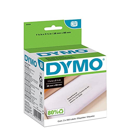 DYMO Authentic LW White Mailing Address Labels DYMO Labels for LabelWriter Label Printers 118 x 312 2 Rolls of 350 700 Total