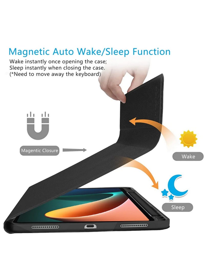 For Xiaomi Redmi Pad SE 2023 11inch Keyboard Case PU Leather Cover with Detachable Bluetooth Keyboard and Touchpad Multi Angle Viewing Stand for Tablet - Image 2