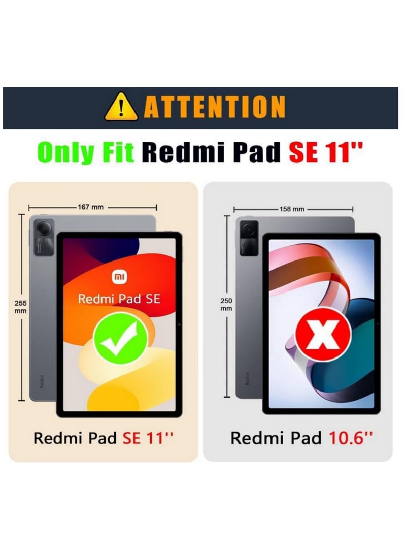 For Xiaomi Redmi Pad SE 2023 11inch Keyboard Case PU Leather Cover with Detachable Bluetooth Keyboard and Touchpad Multi Angle Viewing Stand for Tablet - Image 5