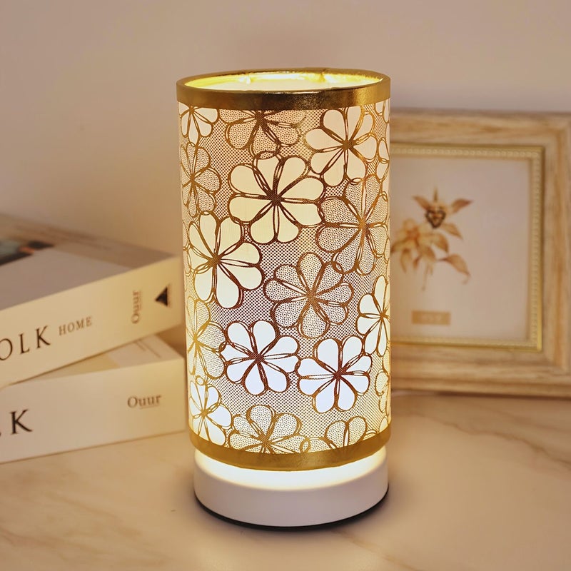 Modern Fabric Table Lamp USB Powered With Switch Control Warm Light For Bedroom Living Room Study Office Dormitory Strait White Hemp Cover - Image 4