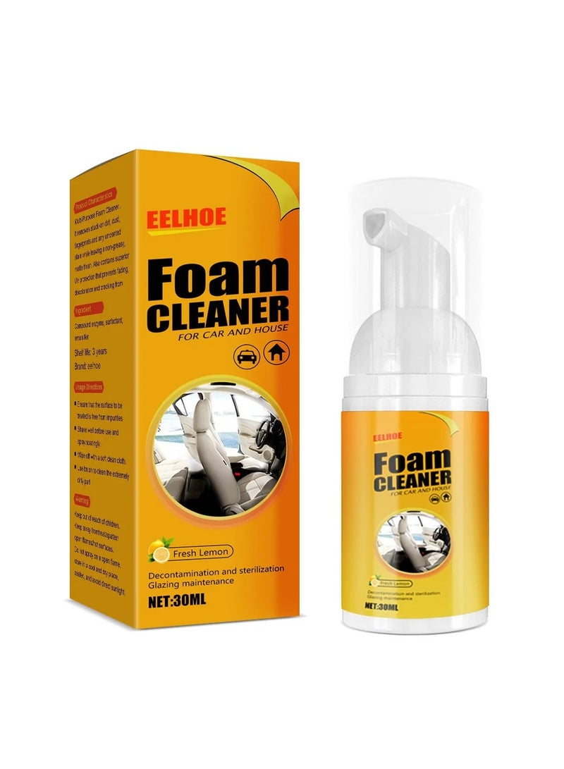 EELHOE Foam Cleaner 30ml Multi Purpose Foam Cleaner Versatile Cleaning Agent for Car Interiors and Home Surfaces - Image 1