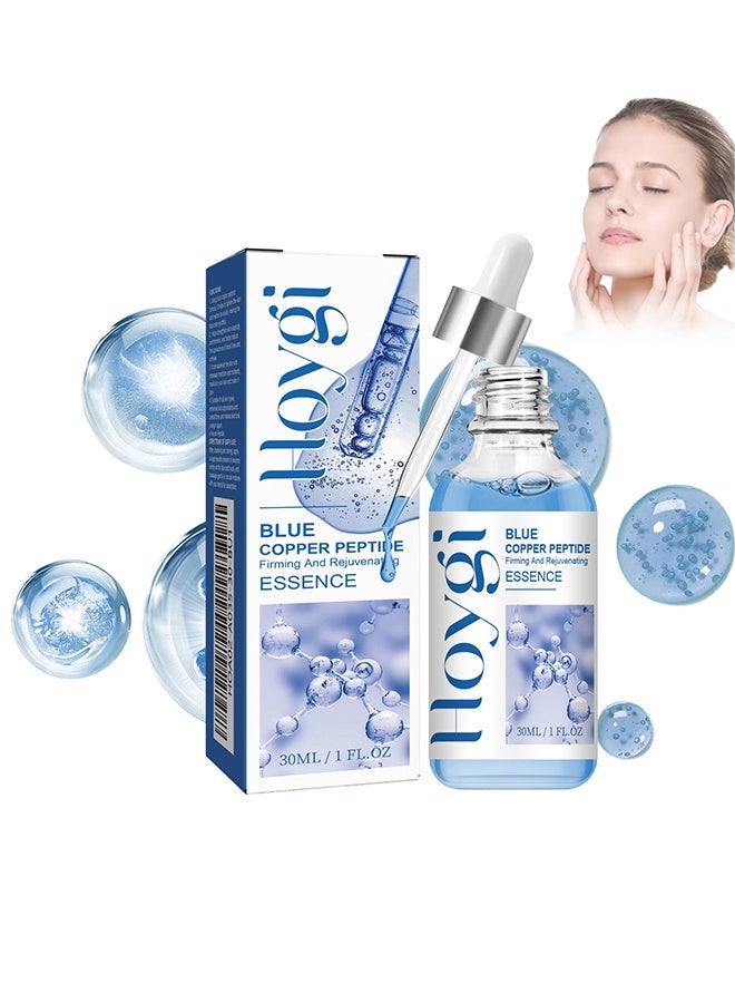 Hoygi Blue Copper Peptide Serum 30ml, Skin Revitalizing Formula with Brightening Essence, Moisturizing and Brightening Skin Serum, Anti Aging Essence, Reduce Fine Lines, Tighten Pores - Image 1
