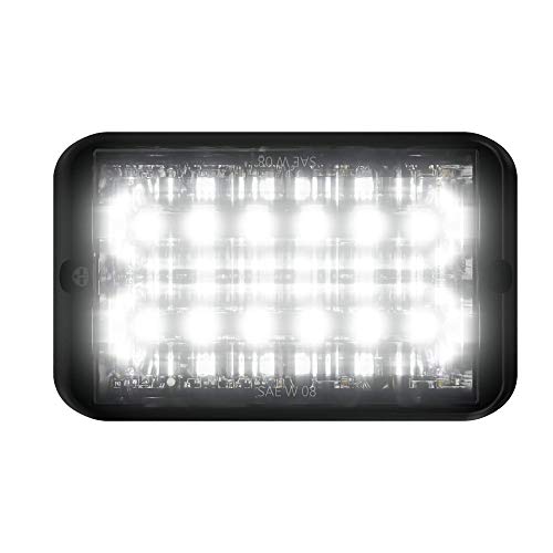 Abrams SAE Class-1 Bold 12 [White] 36W - 12 LED Emergency Vehicle Truck LED Grille Light Head Surface Mount Strobe Warning Light - Image 1