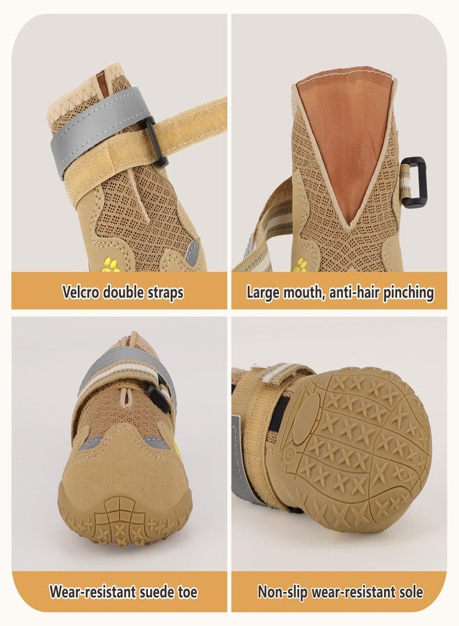 FISHOAKY Dog Shoes for Large Medium Small Dog, Mesh Breathable Dog Shoes for Hot Pavement, Anti-Slip Dogs Boots Paw Protectors with Reflective for Outdoor Walking Indoor Hardfloors(Size 7) - Image 4