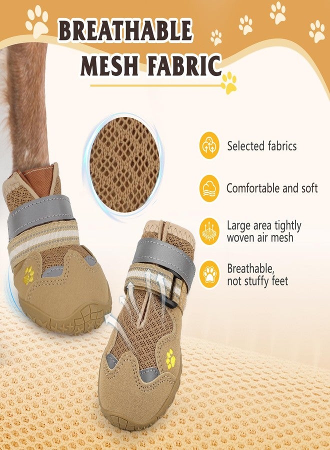 FISHOAKY Dog Shoes for Large Medium Small Dog, Mesh Breathable Dog Shoes for Hot Pavement, Anti-Slip Dogs Boots Paw Protectors with Reflective for Outdoor Walking Indoor Hardfloors(Size 7) - Image 2