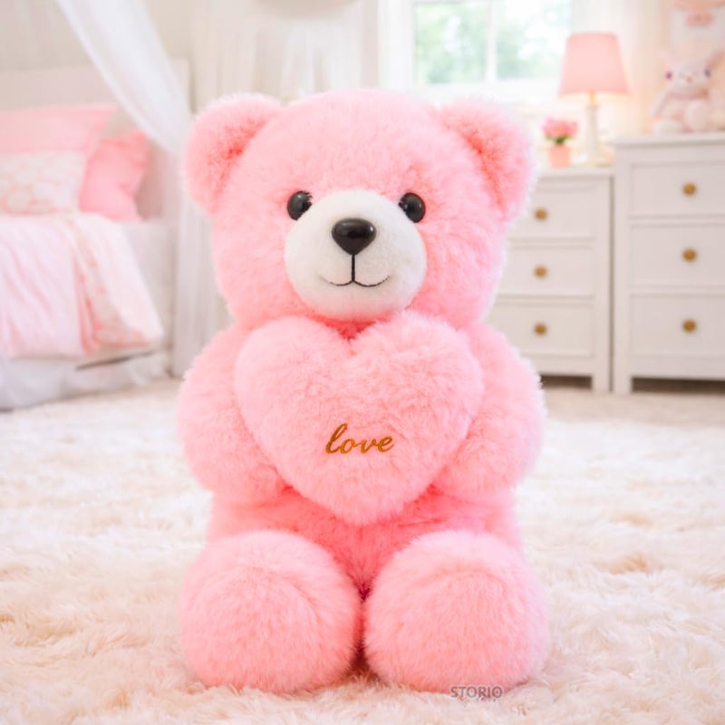 Storio Soft Plush 30 CM Teddy Bear Stuffed Toy | Cute Heartbeat Teddy Bear Plush Doll | Valentine Gift, Birthday Gift Special | Soft Hug Toy for Kids, Girls & Loved Ones - Image 4