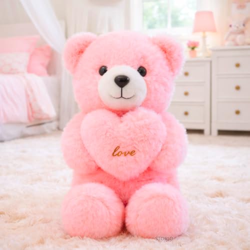 Storio Soft Plush 30 CM Teddy Bear Stuffed Toy | Cute Heartbeat Teddy Bear Plush Doll | Valentine Gift, Birthday Gift Special | Soft Hug Toy for Kids, Girls & Loved Ones - Image 1