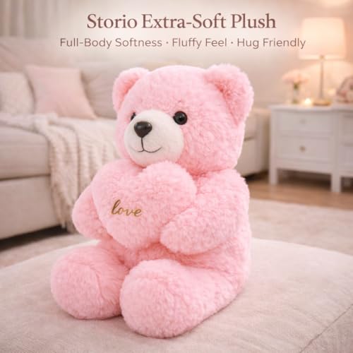 Storio Soft Plush 30 CM Teddy Bear Stuffed Toy | Cute Heartbeat Teddy Bear Plush Doll | Valentine Gift, Birthday Gift Special | Soft Hug Toy for Kids, Girls & Loved Ones - Image 2