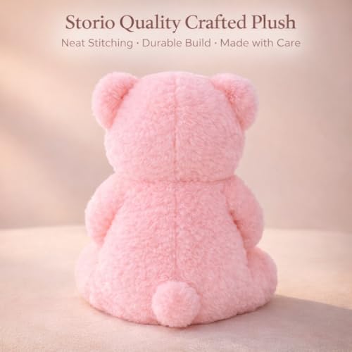 Storio Soft Plush 30 CM Teddy Bear Stuffed Toy | Cute Heartbeat Teddy Bear Plush Doll | Valentine Gift, Birthday Gift Special | Soft Hug Toy for Kids, Girls & Loved Ones - Image 3