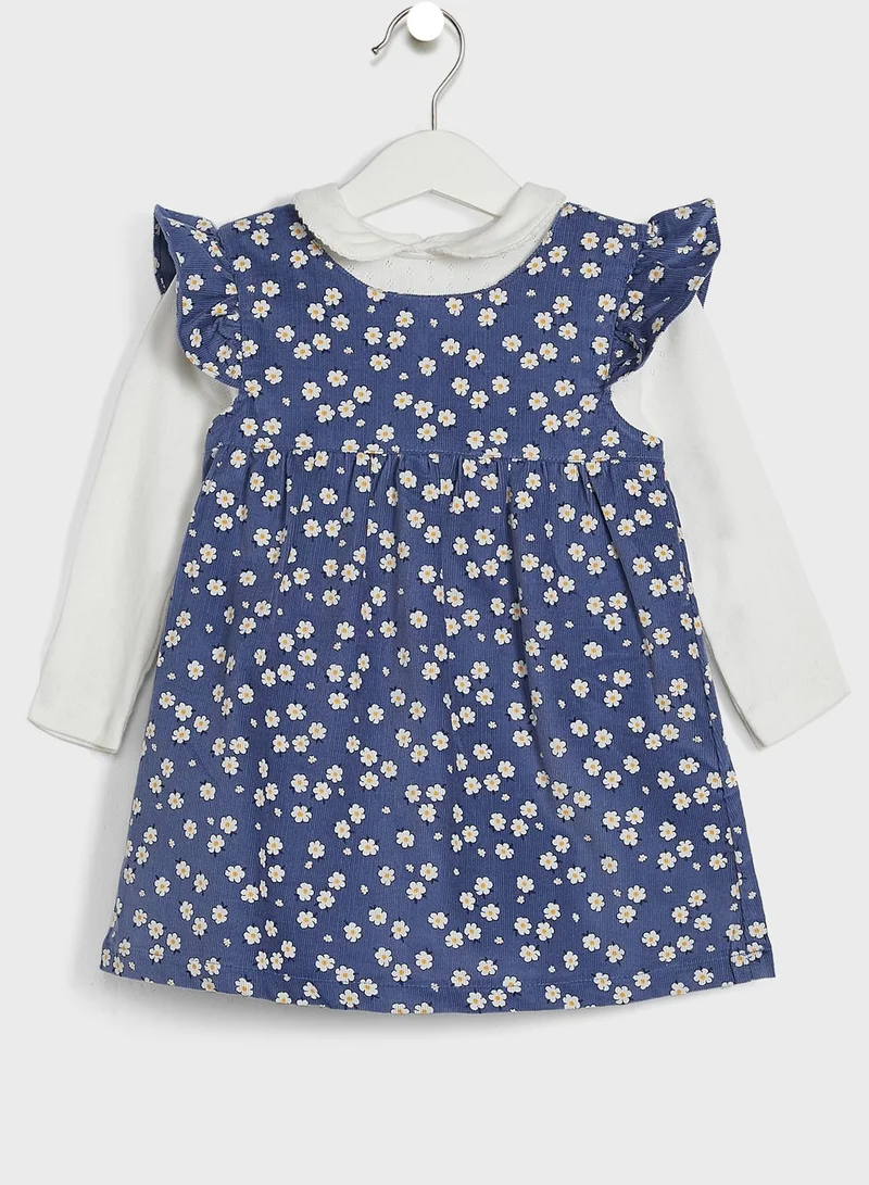 JoJo Maman Bebe Kids Daisy Print Cord Baby Dress & Body Set