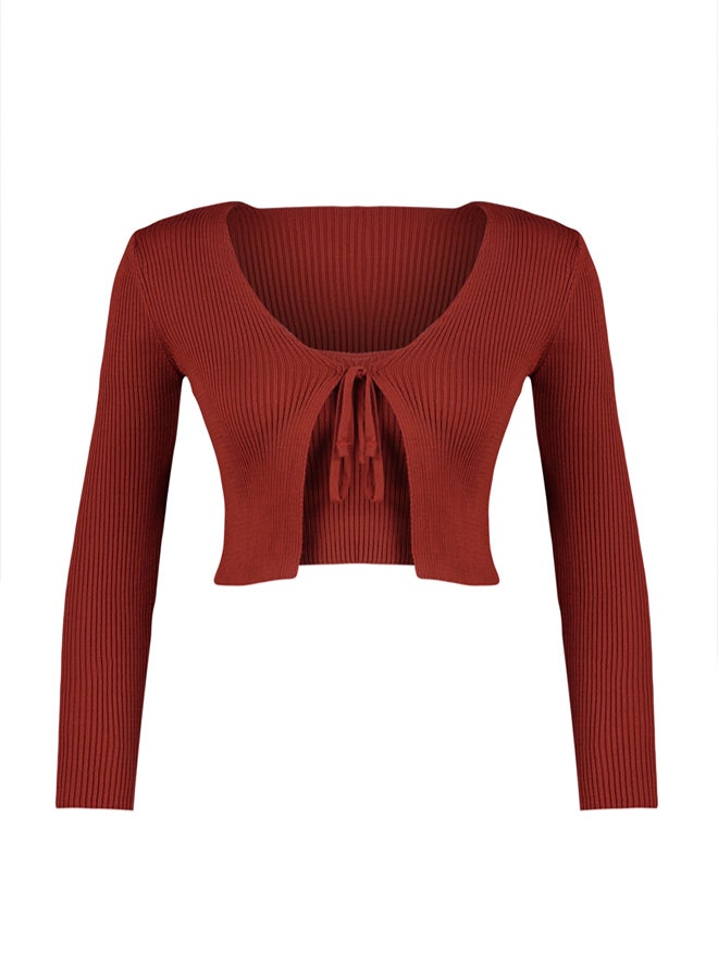 trendyol Tile Crop Tie Detailed BlouseCardigan Knitwear Set - Image 5