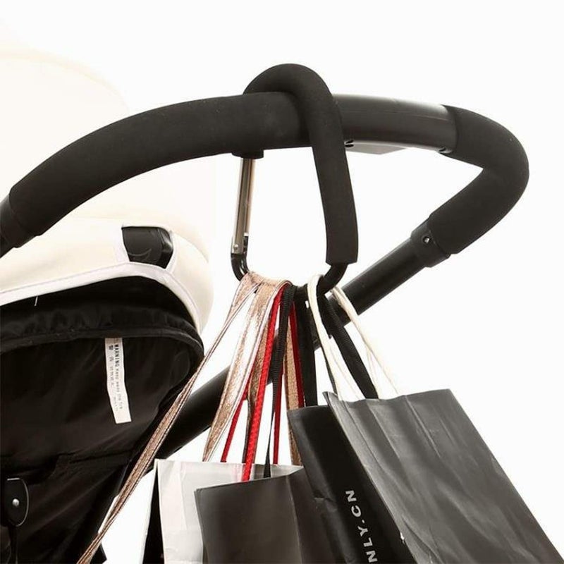 TGOOD Stroller Hooks-2pacs X-Large 16cm(6.3") of Multipurpose Hook Clips-for Mommy Shopping Bags,Baby Diaper Bags,Groceries,Clothing,Purse(Stroller Accessories-Black). - Image 3