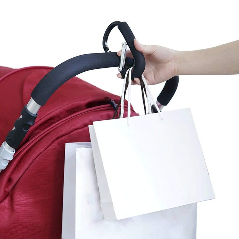 TGOOD Stroller Hooks-2pacs X-Large 16cm(6.3") of Multipurpose Hook Clips-for Mommy Shopping Bags,Baby Diaper Bags,Groceries,Clothing,Purse(Stroller Accessories-Black). - Image 4