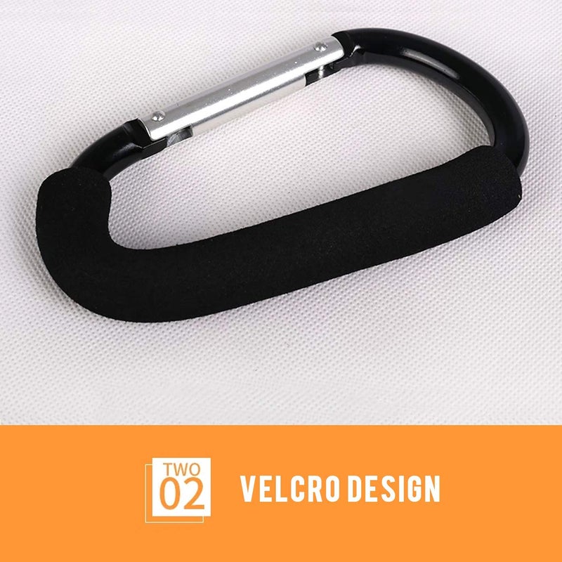 TGOOD Stroller Hooks-2pacs X-Large 16cm(6.3") of Multipurpose Hook Clips-for Mommy Shopping Bags,Baby Diaper Bags,Groceries,Clothing,Purse(Stroller Accessories-Black). - Image 5