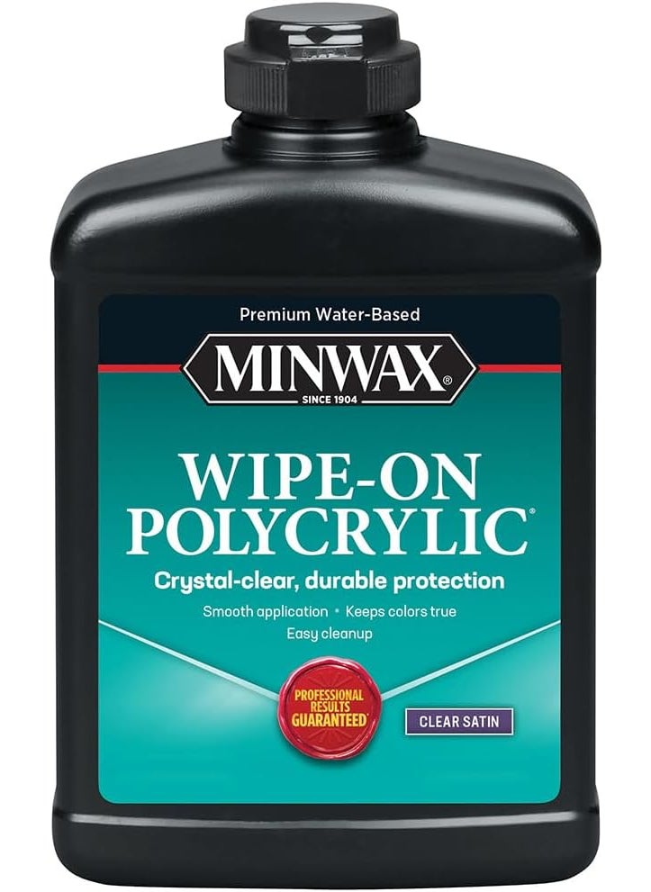 Minwax pt Minwax 40917 Clear WipeOn Poly WaterBased Polyurethane Satin 