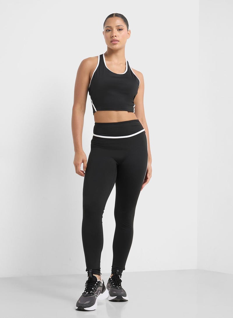 FRWD High Rise Seamless Leggings With Contrast Trim  - Image 4