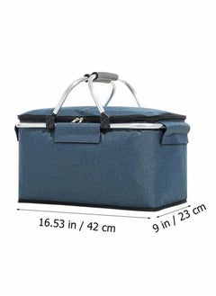 SYOSI Picnic Basket Collapsible Picnic Bag Grocery Basket Portable Cooler Basket Large Picnic Tote for Camping Travel Picnic  - Image 4