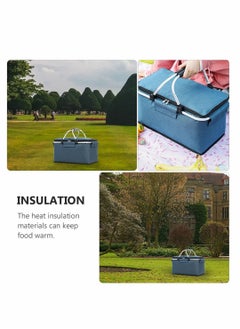 SYOSI Picnic Basket Collapsible Picnic Bag Grocery Basket Portable Cooler Basket Large Picnic Tote for Camping Travel Picnic  - Image 3