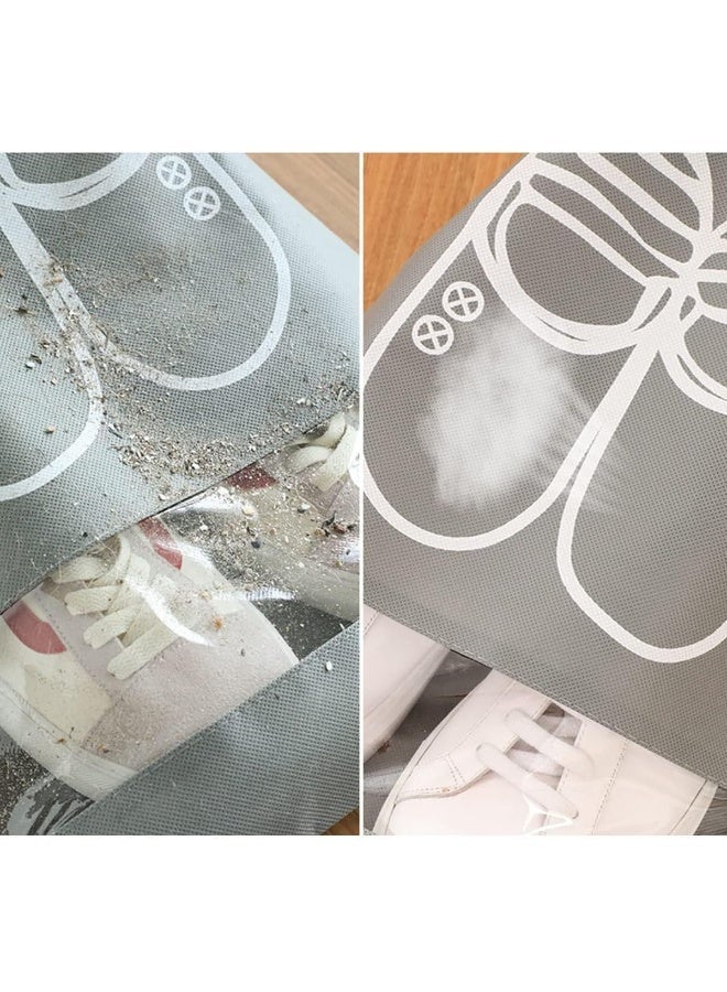 ECVV Drawstring Portable Shoe Bags for Travel/Sports/Gym, Washable Reusable Storage Bag Shoe Organizer, Waterproof Dustproof See-Through Shoe Pouch Set - Image 4