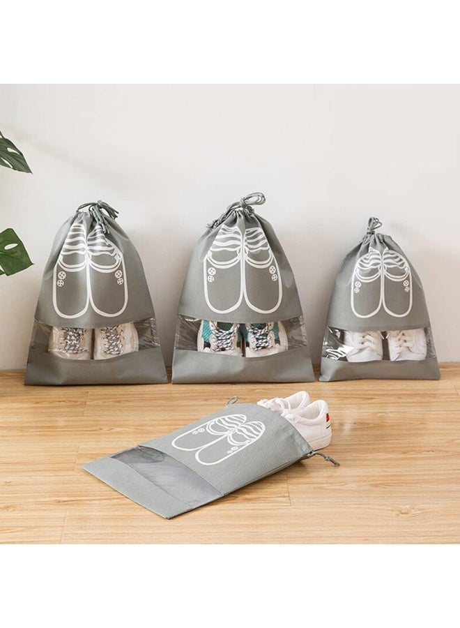 ECVV Drawstring Portable Shoe Bags for Travel/Sports/Gym, Washable Reusable Storage Bag Shoe Organizer, Waterproof Dustproof See-Through Shoe Pouch Set - Image 3