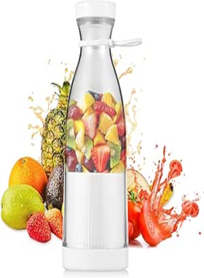 Pepisky Portable Mini Electric Blender 300ml Juicer Cup 6 Blades for Smoothie Milkshake Juice Baby Food Built-in Battery for Travel Sports Kitchen Office Outdoors