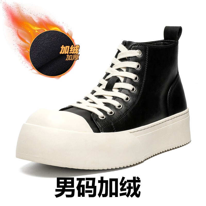 Autumn Casual Big Head Mickey Tilt Trendy All-Match Sneakers Thick-Soled Comfortable Classic High-Top Lace-Up Casual Shoes - Image 1