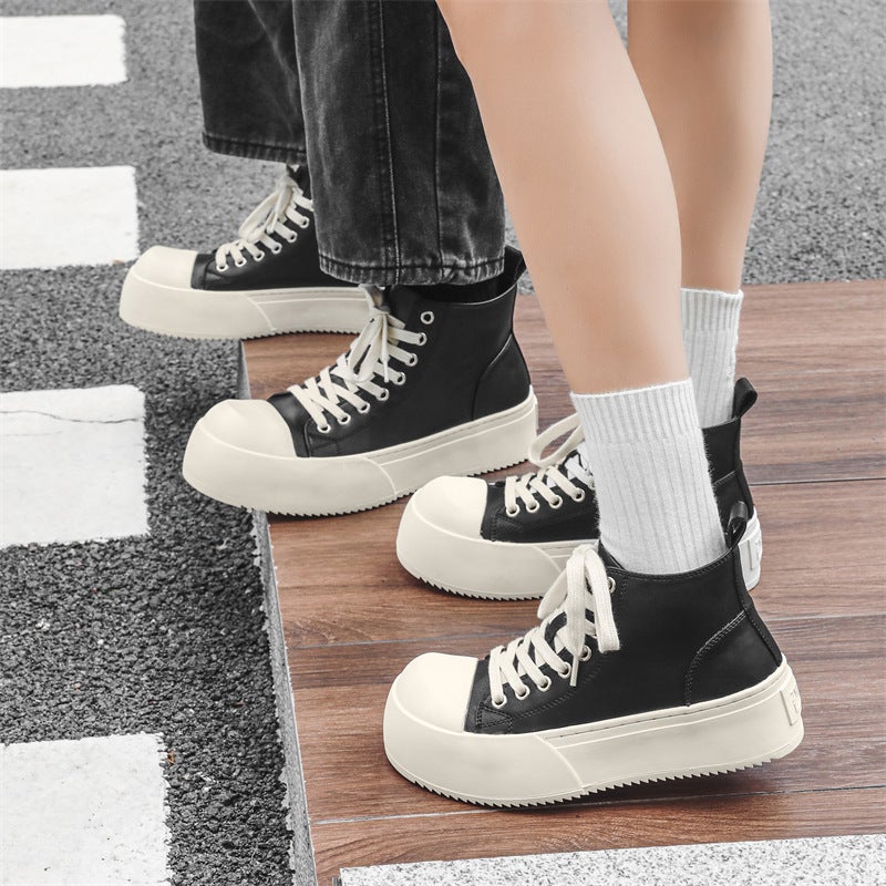 Autumn Casual Big Head Mickey Tilt Trendy All-Match Sneakers Thick-Soled Comfortable Classic High-Top Lace-Up Casual Shoes - Image 3