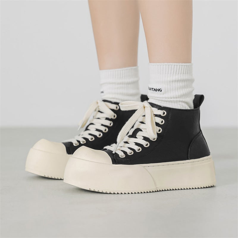 Autumn Casual Big Head Mickey Tilt Trendy All-Match Sneakers Thick-Soled Comfortable Classic High-Top Lace-Up Casual Shoes - Image 4