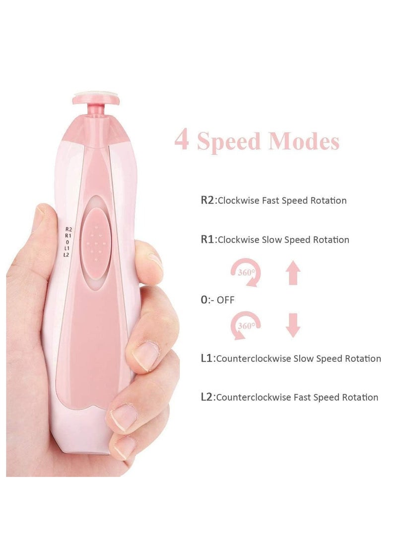 Baby Nail File Electric Nail Trimmer File Manicure Set, Toes Fingernails Care Trimmer with LED Light for Newborn, Kids and Adults - Image 3