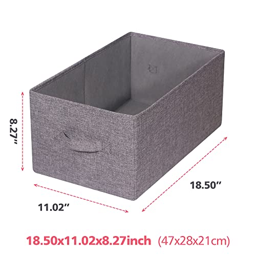 TENABORT Set of 3 Closet Organizer Bins with Handle, Fabric Foldable Storage Baskets Cloth Box Containers for Shelves Home Office Clothes Clothing - Image 2