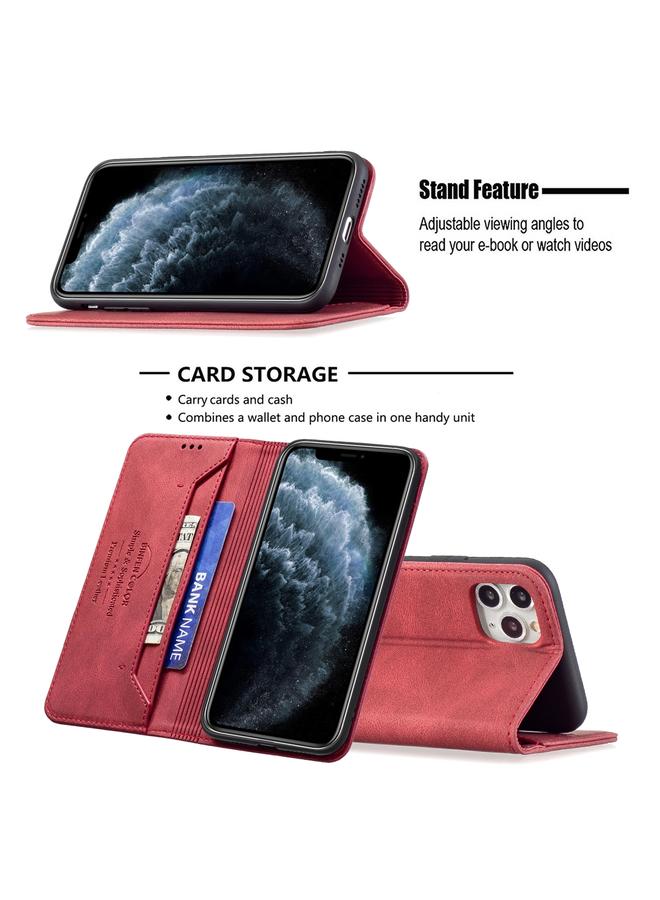 زبون جراب جلدي مضاد للسرقة مع حامل وفتحات للبطاقات لهاتف iPhone 11 Pro، مع خاصية حجب RFID المغناطيسية، ومحفظة - Image 5