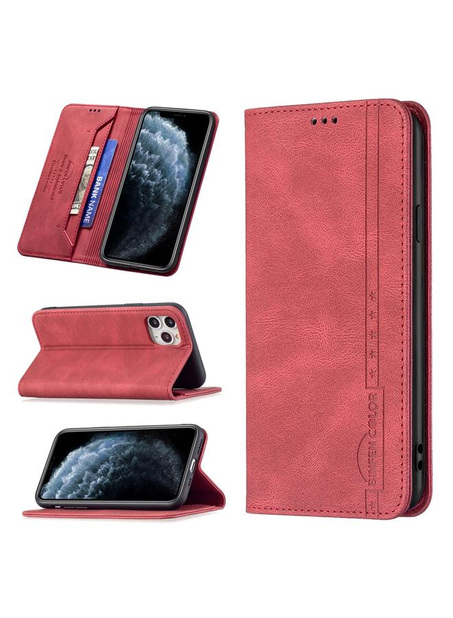 زبون جراب جلدي مضاد للسرقة مع حامل وفتحات للبطاقات لهاتف iPhone 11 Pro، مع خاصية حجب RFID المغناطيسية، ومحفظة - Image 1