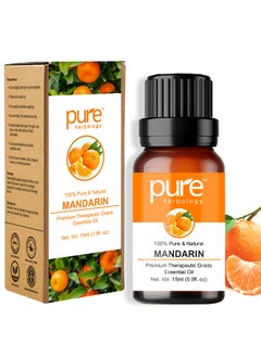 Pure Herbology Natural and Pure Mandarin Essential Oil for Improves Skin Tone & Adds Shine To Hair, Cruelty Free, 15 ml