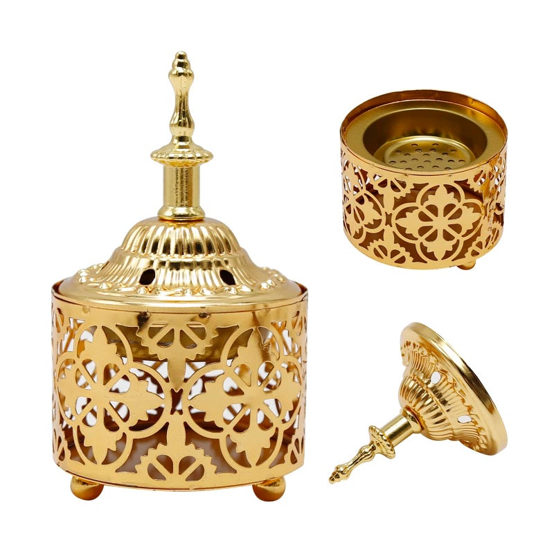 EATAKWARD Arabic Incense Burner Metal Vintage Incense Burner Aroma Lamp Incense Holder Iron Art Candlestick Decorative Candle Stand Home Scented Candle Stick for Home Tabletop Decoration - Image 1