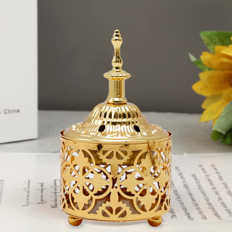 EATAKWARD Arabic Incense Burner Metal Vintage Incense Burner Aroma Lamp Incense Holder Iron Art Candlestick Decorative Candle Stand Home Scented Candle Stick for Home Tabletop Decoration - Image 4