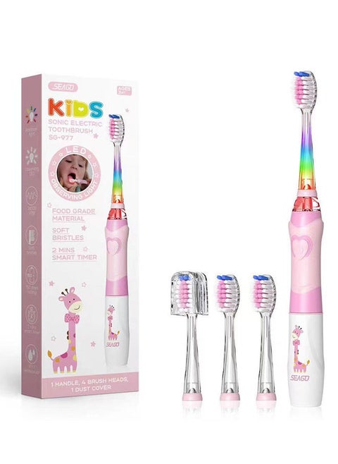 Kids Electric Toothbrushes Sonic Toothbrush, Soft Battery Powered Tooth Brush With Smart Timer,Waterproof Replaceable Deep Clean For Kids(Age of 3+)，Travel Toothbrush
