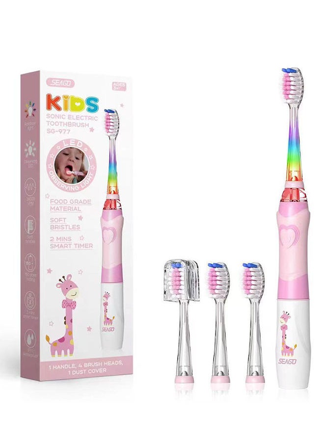 Seago - Kids Electric Toothbrushes Sonic Toothbrush, Soft Battery Powered Tooth Brush With Smart Timer,Waterproof Replaceable Deep Clean For Kids(Age of 3+)，Travel Toothbrush - Image 1