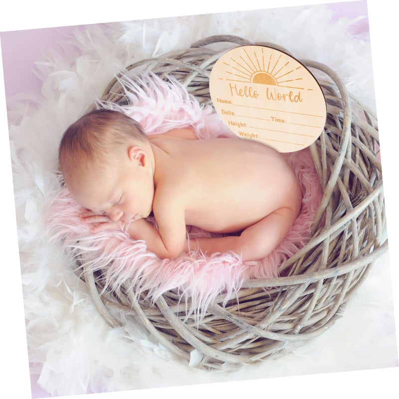 Newborn Photography Prop Milestone Name Plaque Nursery Decor Keepsake Sign - Image 4