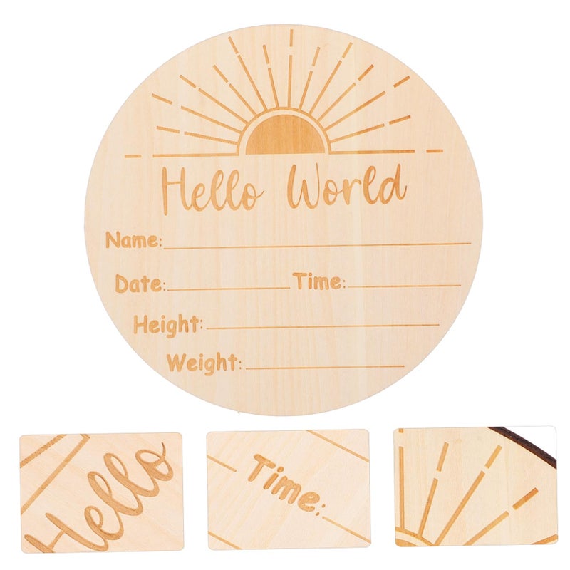 Newborn Photography Prop Milestone Name Plaque Nursery Decor Keepsake Sign - Image 3