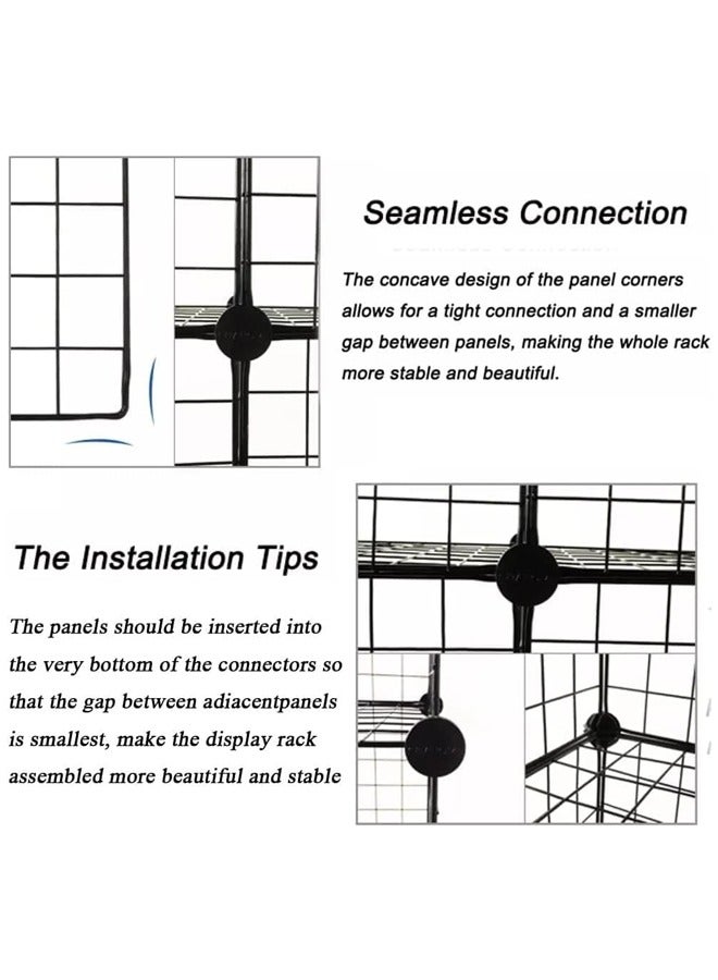 قفص قطط DIY، قفص كلب من الأسلاك المعدنية، حظيرة لعب للحيوانات الأليفة الصغيرة مع باب، حظيرة لعب داخلية للأرانب والجراء والقطط الصغيرة مع باب، مكان كبير محمول للتمرين للحيوانات الأليفة في الأماكن المغلقة والمفتوحة، أسود - Image 4