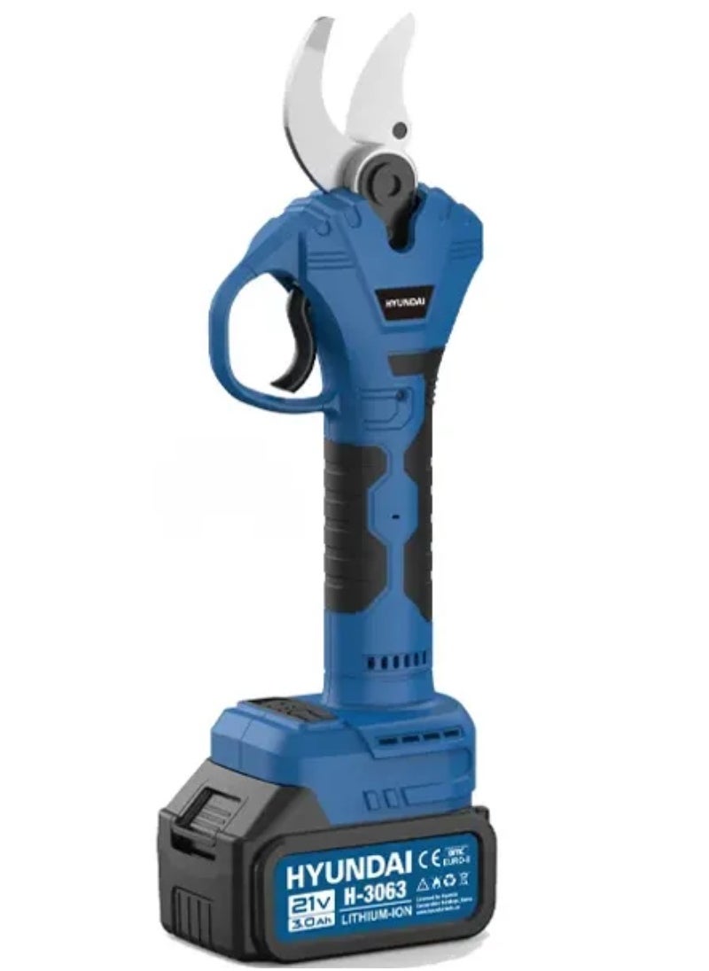 HYUNDAI - HYUNDAI H-3063 Cordless Electric Pruning Shears, 21V Brushless Motor, 30mm Cutting Capacity, Li-ion Battery - Image 1